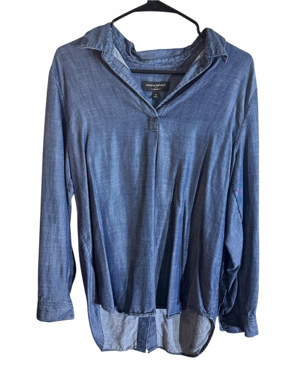 Banana‎ Republic Blue Denim-Look Pullover Shirt